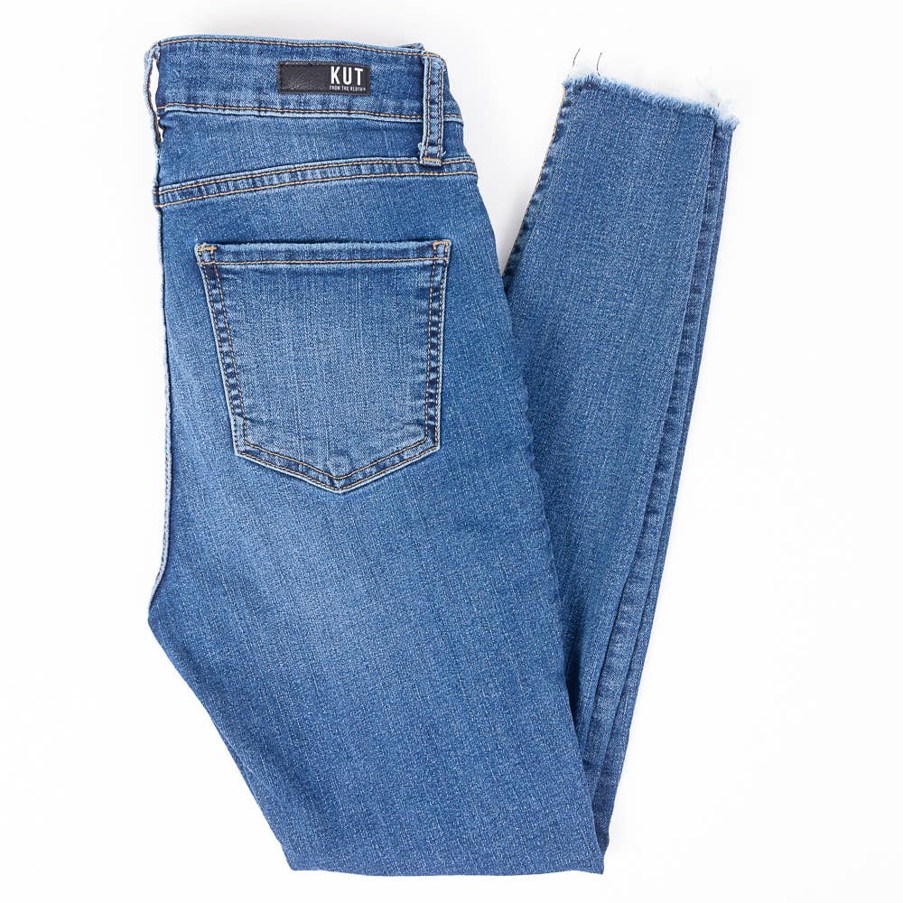 Kut From The Kloth Connie High Rise Ankle Skinny Womens Jeans Button Fly Size 0